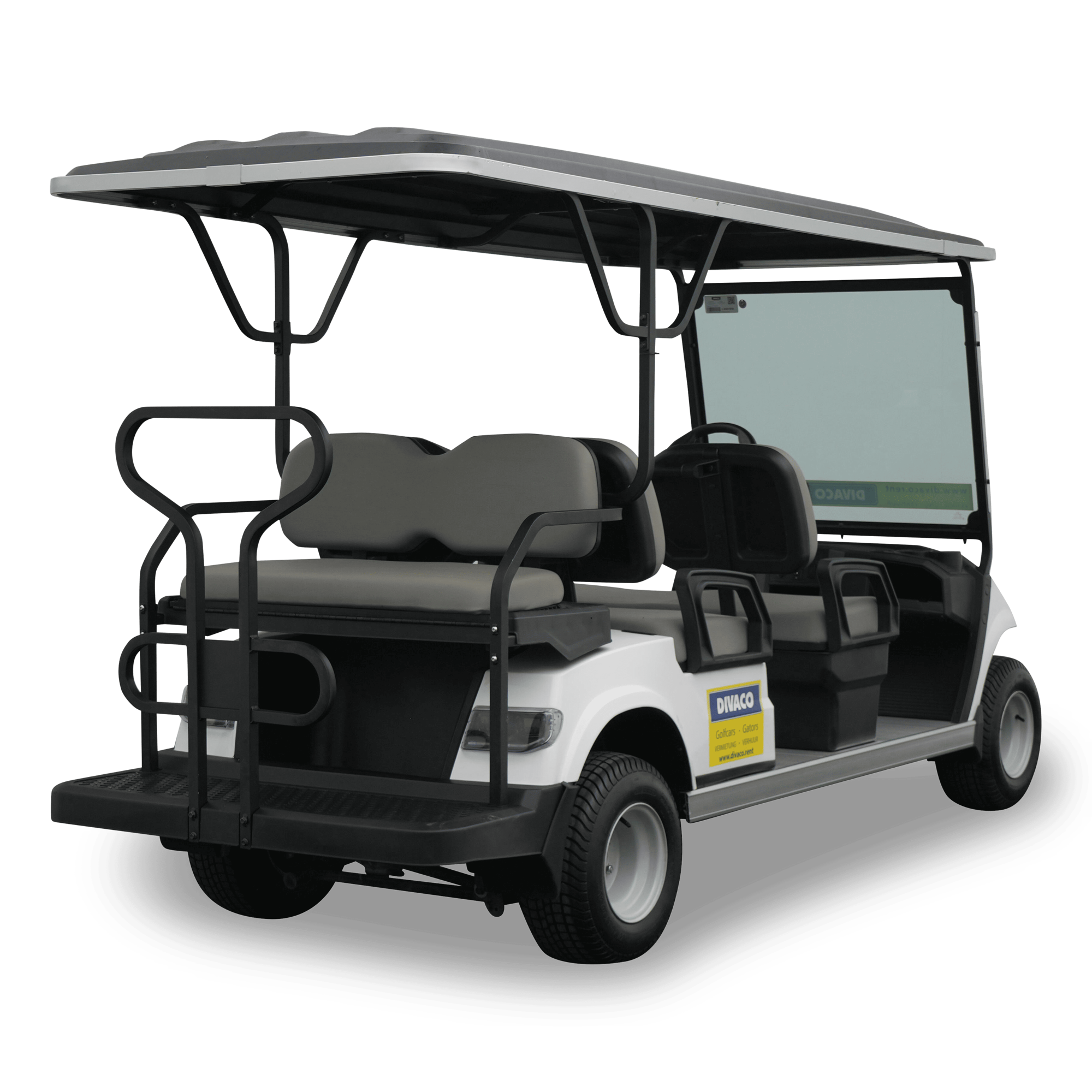 Divaco.rent Golfcart 6-Sitzer Elektro Rückseite