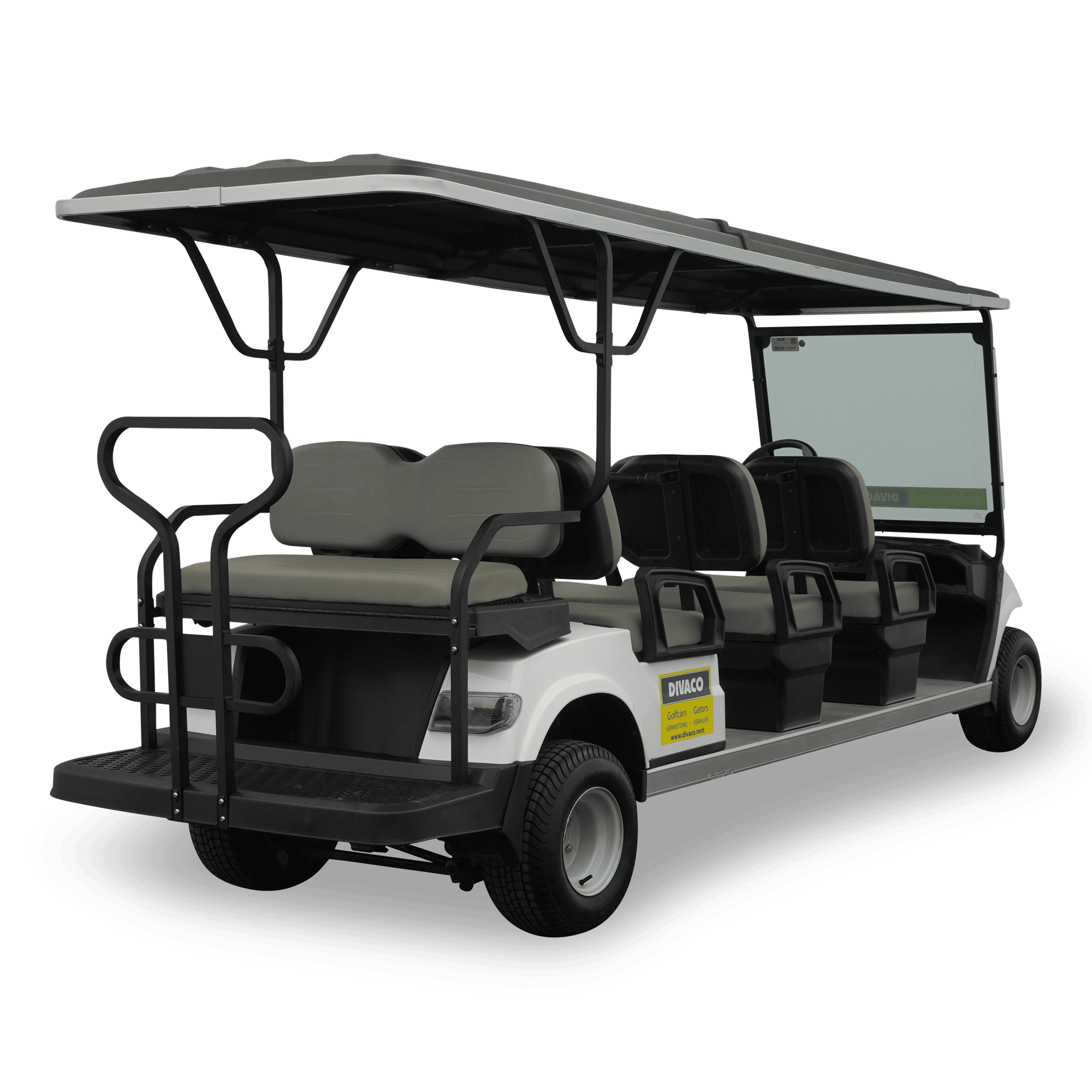 Divaco.rent Golfcart 8-Sitzer Elektro Rückseite