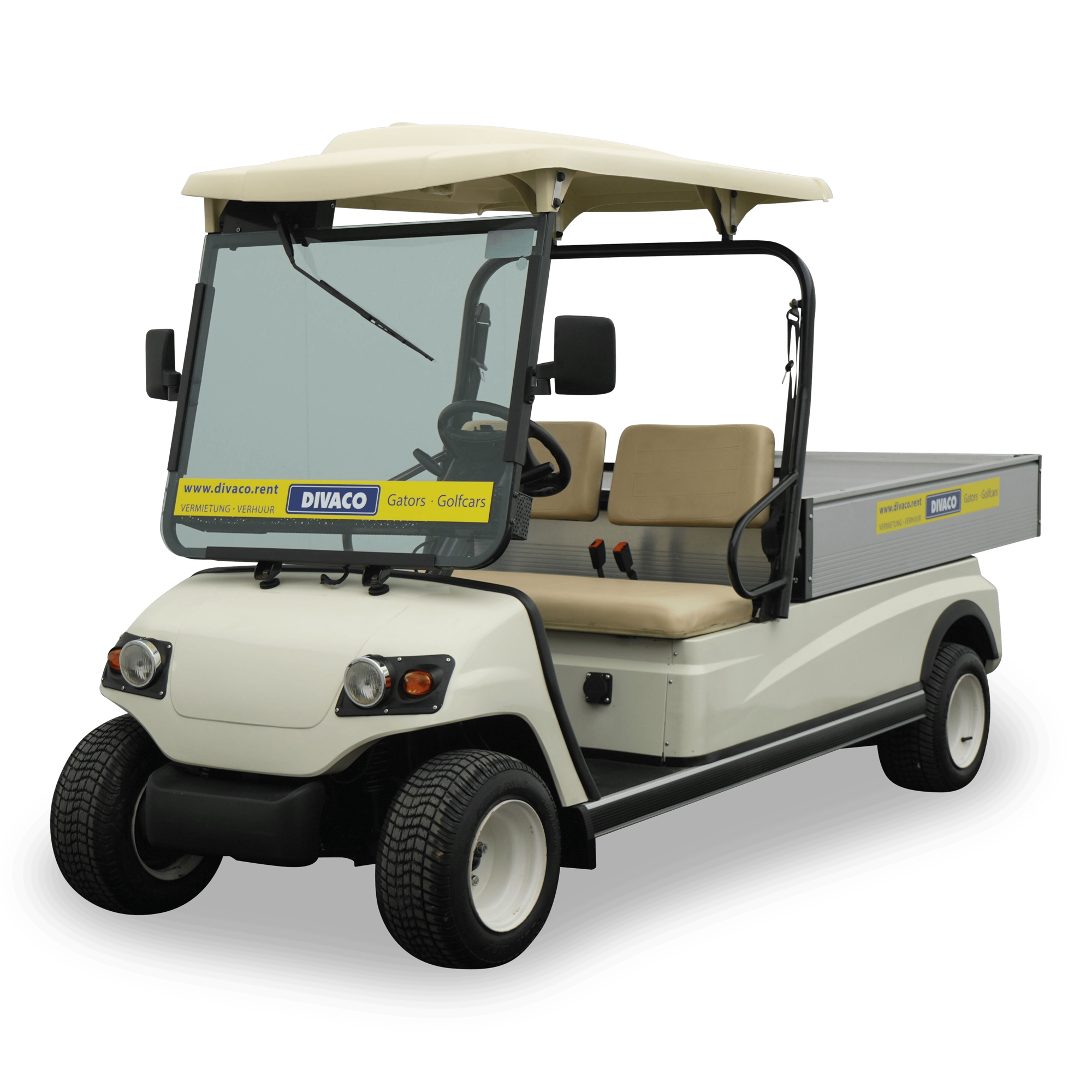 DIVACO Electric Golf Cart 2-Seater Road-Legal Cargo Bed