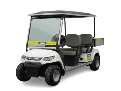 Divaco.rent Electric Golf Cart 4-Seater with Cargo Bed Front View