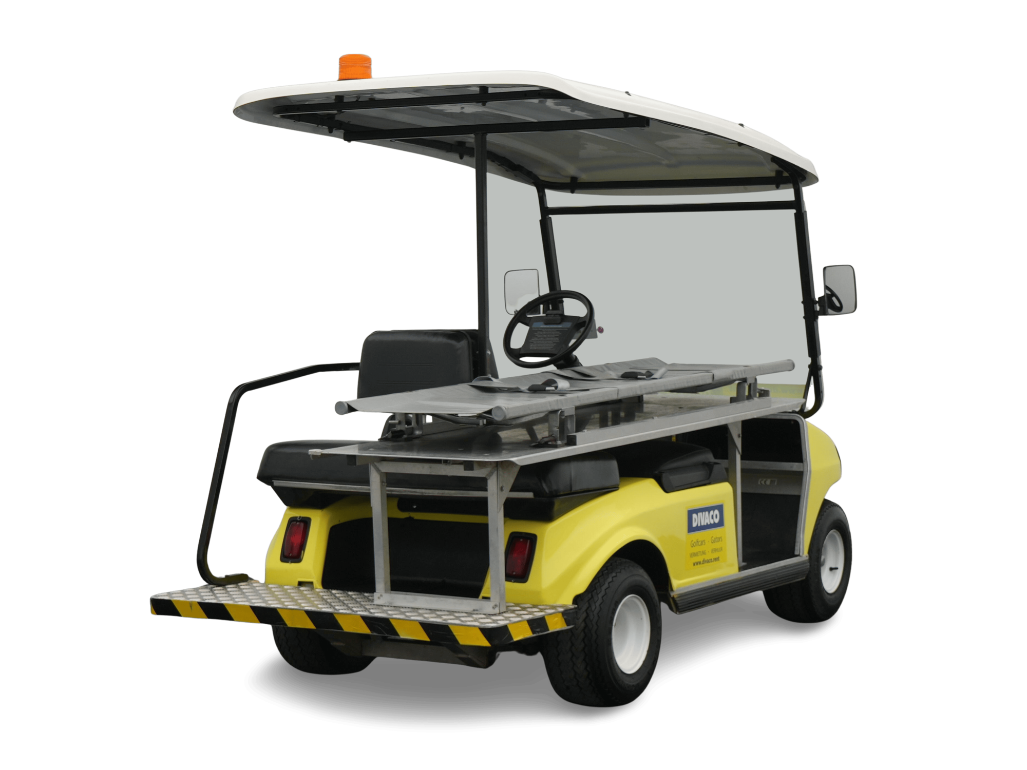 Divaco.rent First Aid Golf Buggy 2-Seater Electric Gator Off-Road Rear Right