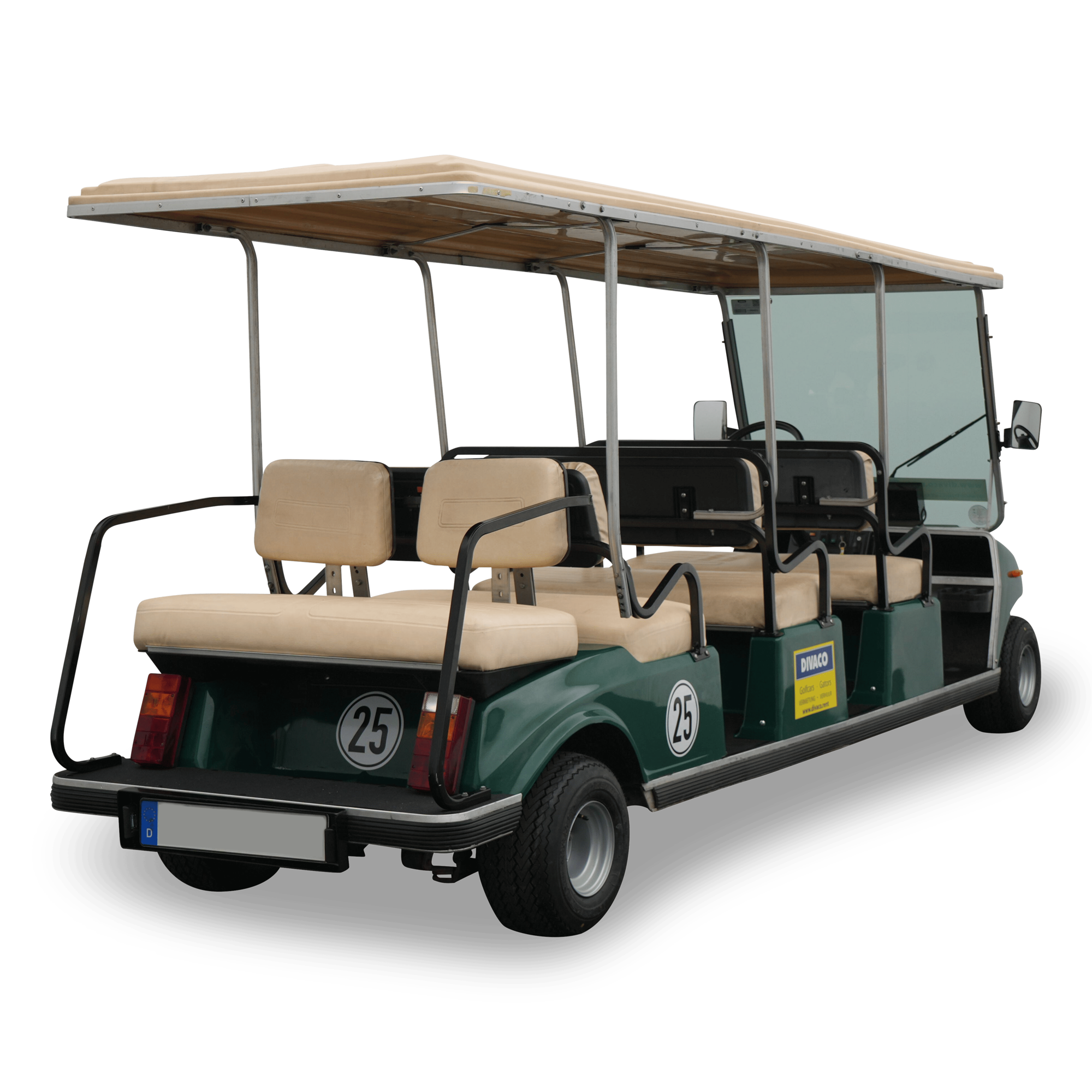 Divaco.rent Golf Cart 8-Seater Road-Legal Electric Rear