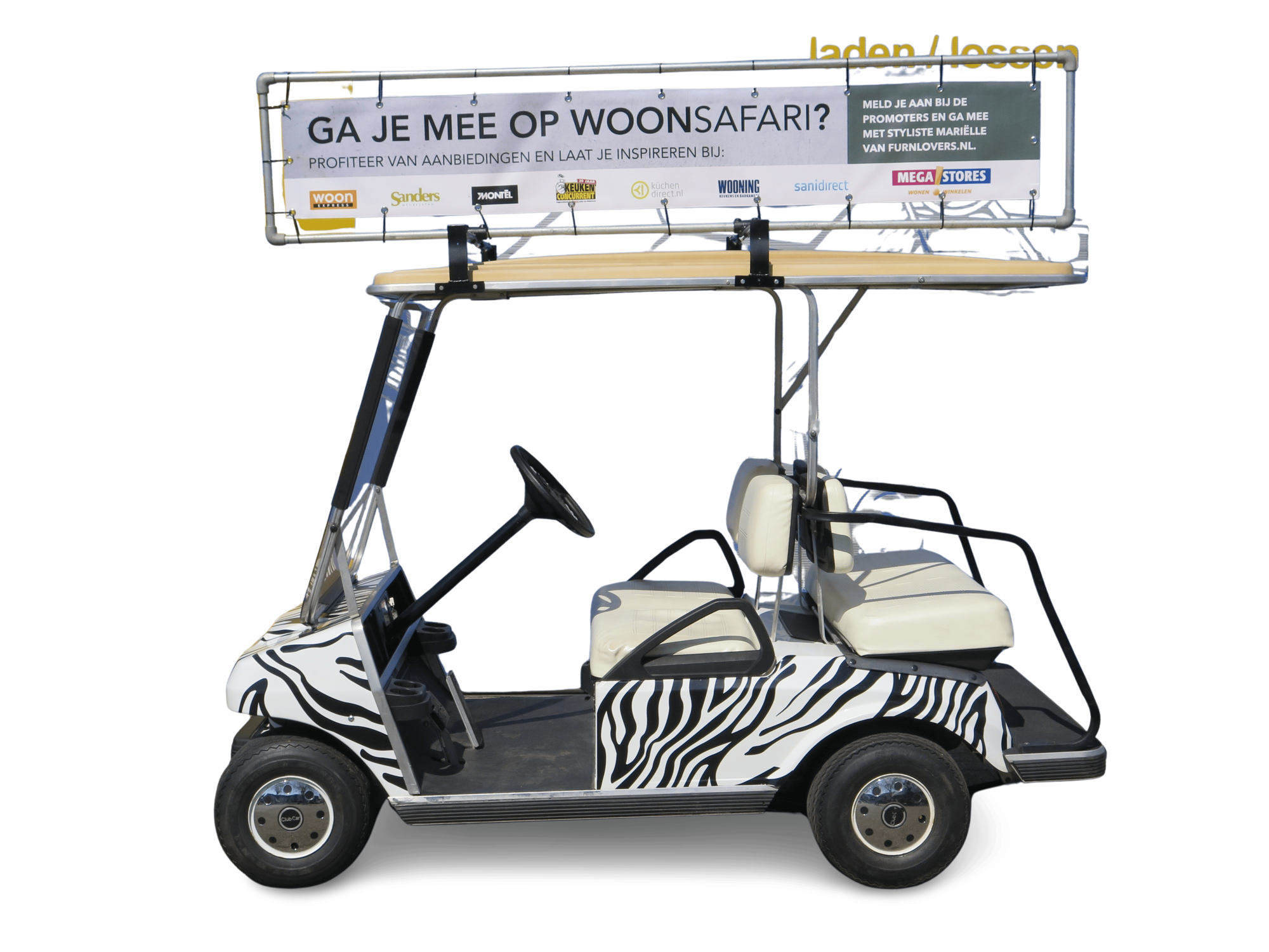 Divaco.rent branding zebra wrap + banner zijkant